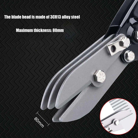 Close-up of Five Blade Metal Sheet Crimping Tool In Steel with detailed view of 3CR13 alloy steel blades and maximum thickness 80mm.