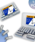 Heavy Duty 12 Pack Knurled Drop In Anchors for Solid Concrete Three Eighths Inch Sixteen Thread Carbon Steel Internal Forced Expansion Bolts with Silver Zinc Coat Ferrtitan Ideal For Contractors in packaging