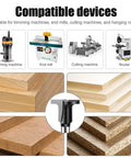 Solid 1/4 Inch Shank Wood Router Drill Bit For Curved Arcs Bending And Detail Work showcased with compatible machines and wood types.