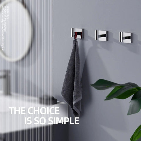 Tough As Nails Chrome Stainless Steel Robe Hooks Set 3 Pack Wall Mounted Towel Coat Hangers For Bathroom And Kitchen Rustproof