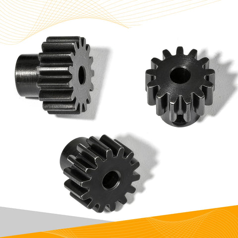 Three-Piece 32P Pinion Gear Set Hardened Steel 3.175mm Shaft 45 Pitch 13T 14T 15T 0.8M For 1 By 10 Scale RC Cars Upgrade