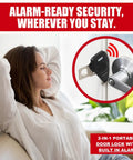 Portable Door Lock With Alarm 130dB Vibration Siren For Travel Hotels Apartments And Home Safety 2In1 Lock And Alarm Adjustable
