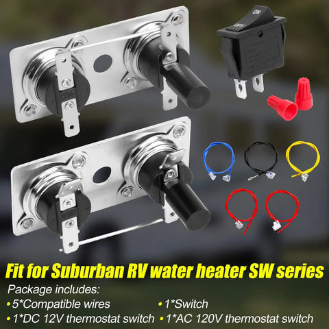 Thermostat Limit Switch Kit For Suburban RV Water Heater SW Replacement Parts 232306 232282 233534 525007, switches and wires