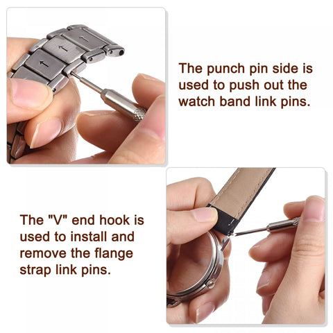 Using Stainless Steel 14mm Watch Band Pins Replacement Kit With 1.5mm Pin Diameter and 75mm Spring Bar Tool for strap repair