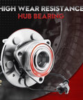 Heavy-Duty Front Wheel Bearing And Hub Assembly 4WD Fits 2014-2018 Chevy Silverado 1500, visible with ABS sensor