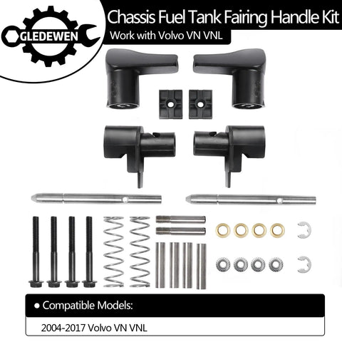 Fuel Tank Fairing Handle Repair Kit For Volvo VN VNL Trucks 2004 2017 Easy Install 30 Piece Rebuild Kit components layout