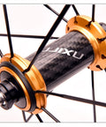 Carbon hub on 700c Road Wheelset Dope Lightweight Aluminum Rim 40mm, Quick Release, V Brake, Gold Finish