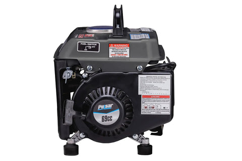 Gas Powered Portable Generator With Carrying Handle 1200W Running Power And 1200 Peak Watts Black And Gray Beefy Backup Power.