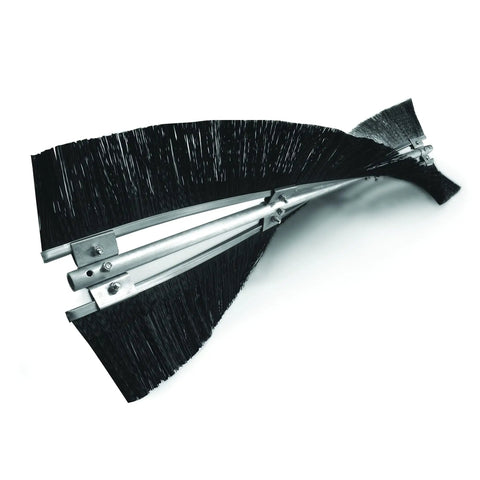 Heavy Hitter 42 Inch Ground Sweeper Featuring 22 Cubic Foot Hopper And Patented Spiral Polypropylene Brushes showing detailed bristles and design.