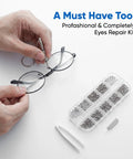 Stainless Steel Glasses Screws And Sunglasses Repair Kit 600 Piece Set with micro fasteners used to repair eyeglasses.