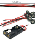 Wires and battery holder from 18 Piece DC Motors Kit For DIY Projects with Mini Electric Hobby Motors 3V to 12V