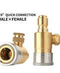 3/8 inch quick connection male to female adapter in brass for Glycerin Filled Two And A Half Inch Pressure Washer Gauge Kit Pro Grade