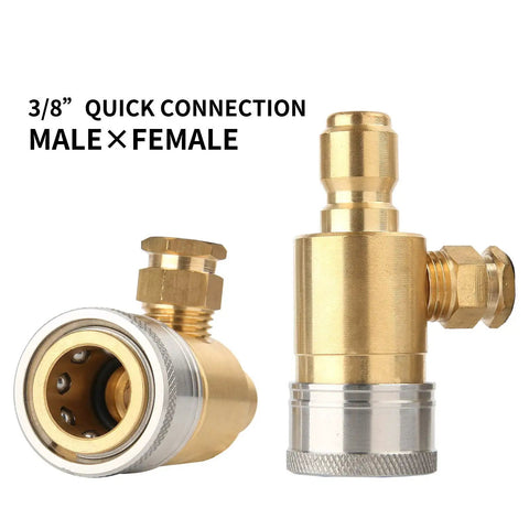 3/8 inch quick connection male to female adapter in brass for Glycerin Filled Two And A Half Inch Pressure Washer Gauge Kit Pro Grade