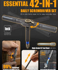 Top Shelf Heavy Duty 42 Piece Magnetic Ratchet Screwdriver Set With S2 Steel Bits Ergonomic Handle And Storage Case for daily use.