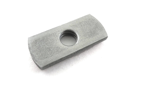 Centered Hole Sliding T Nuts For T Track Extrusions 1/4-20 Threads close-up view of metal fastener for aluminum extrusion systems
