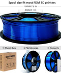 Silk Royal Blue PLA Filament 1Kg Spool 1.75mm For 3D Printing With High Detail Glossy Silk Finish Tolerance 0.03mm Ideal For Arts