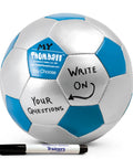Create Your Own Thumball 6 Inch Blue With Marker Includes 30 Blank Panels For Custom Ice Breakers And Learning Reinforcement Tools Perfect For Class Team Building And Quick Conversational Prompts. blue thumball with marker