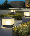 Dope Outdoor Column Lights With Mount Base For Front Yard And Garden Porch Aluminum Housing Post Lights With Tempered Glass Weatherproof IP65 Exterior Pillar Fixtures For Patio Pathway And Entry