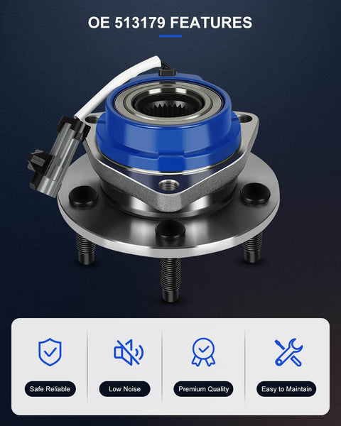 Front Wheel Hub And Bearing Assembly 513179 Direct Fit OE Quality For GM Front Wheel Drive Vehicles in blue metal finish