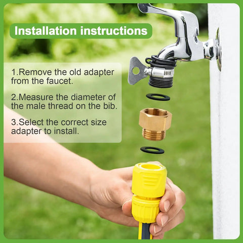 Installation instructions for 1-1/16 Inch Fine Thread Female To Three Quarter GHT Male Backflow Preventer Adapter For Hose Bibs And Vacuum Breaker Fittings Outdoor Faucet To Garden Hose Connector Brass Construction No Fuss Rust Resistant