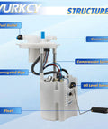 Drop In Electric Fuel Pump Module Replacement For 2015 2016 Chrysler 200, 2014 2016 Jeep Cherokee, 2013 2016 Dodge Dart L4