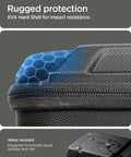 All In One Golf Gear Organizer Pouch Valuables Holder with rugged EVA hard shell and water-resistant design, close-up view.