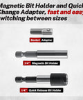 208 Piece Master Screwdriver Bit Set With Phillips Slotted Torx Square And Hex Bits Nut Drivers Quick Release Bit Holder