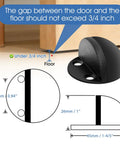 Diagram showing the gap allowance for Ditch The Door Swinging Wild And Save Your Paint With These Heavy Duty Floor Mounted Door Stop Pair Black Anti Slam Wall Protectors Tight Gap Fit Solid Core Home Essential.