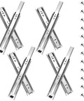 18 Inch Drawer Slides 4 Pairs Full Extension Ball Bearing Side Mount Rails 3 Fold Metal Dresser Runners For File Cabinets