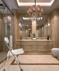 One-Piece Shower Chair With Back Adjustable Bath Chair for Seniors and Disabled in luxurious bathroom setting