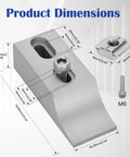4 Piece CNC Low Profile Side Clamps Set for Milling and Engraving Machines, Beefed-Up Aluminum Lateral Edge Vise Set, Heavy-Duty 60kN Workholding Fixture for T-Slot and Perforated Tables, 3.14 by 1.14 Inch, dimensioned clamp