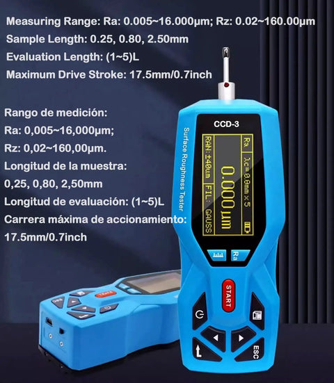 Digital Surface Roughness Gauge Tester With 20 Parameters Ra 0.005 16.000 um And Rz 0.02 160.00 um, Surftest Profilometer displayed.