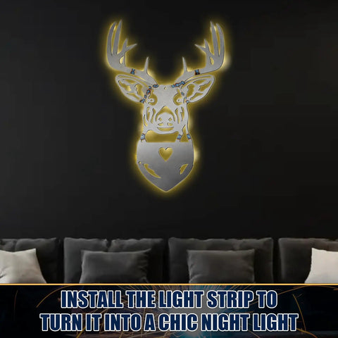 Welding Practice Kit For Beginners Metal Art Project With 201 Carbon Steel Plates, deer head sculpture above sofa