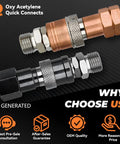Oxy Acetylene Torch Quick Connect Fittings Fit Nine Sixteenths Inch B UNF Threads Heavy Duty Reusable Quick Connect Adapters For Welding Hoses