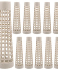 Plastic Yarn Bobbins Set Of 20, Tapered Tower Spools Made From PP Material To Prevent Tangling And Surface Damage, Ideal For Dyeing, Steaming, Bulk Textile Production And Sewing Supplies, shown in assorted sizes