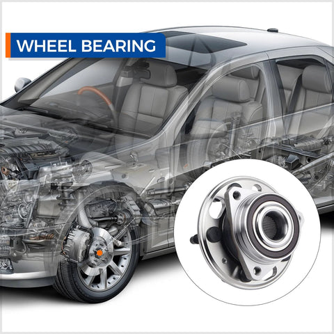Front Or Rear Wheel Hub Bearing Assembly With ABS For 5-Lug GM Vehicles - Fits Malibu, Impala, Equinox, Terrain, Lacrosse, XTS, CTS, Regal