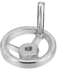 80mm Rotary Handwheel For Milling Machines And Lathes, Cast Iron Chrome Plated With Handy Handle, Silver Tone, Includes Mounting Holes