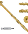 Six Inch Legit Heavy Duty Outdoor Deck Screws Crafted From Premium Alloy Steel Acq Compatible And Hella Rust Resistant Wood Fasteners with star drive.