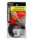0.130 Inch Vinyl Screen Spline 25 Foot Black Round Hollow Core Serrated Retainer for Window and Door Screens in packaging