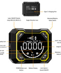 Pro Level Digital Angle Finder With Laser And Magnetic Base And Usb Rechargeable Electronic Inclinometer control panel with buttons and display features