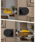Matte Black Interior Door Knobs With Lock Privacy Bedroom And Bathroom Door Handles Keyless Heavy Duty Stainless Steel Knobs