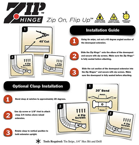 Installation guide for Downspout Gutter Hinge Set 2 Pack Universal Fit For 2x3 3x4 And 5 To 6 Inch Gutters No Skills Required Easy DIY