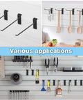 Legit Badass Heavy Duty 10 Inch Slatwall Panel Hooks Black 96 Pack Killer Retail Display Gear With Scratch Resistant Powder Coat hanging kitchen and tool items