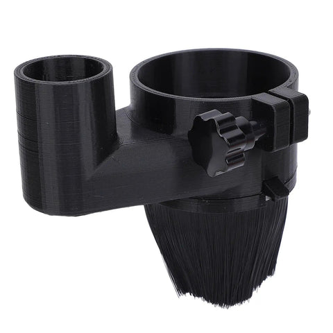 CNC Router Dust Shoe With 65 Mm Brush Cleaner for 1500w Spindle Motor, black resin, 65mm spindle fit for woodworking.