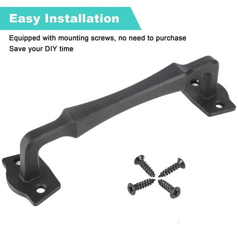 10 Inch Sliding Barn Door Handle Heavy Duty Rustic Barn Pull For DIY Sliding Door Gate Shed Garage Matte Black Square Solid Metal