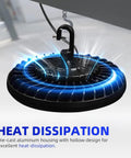200W UFO LED High Bay Light 5000K With US Plug, 26,000 Lumens, IP65 Wet Location Warehouse Fixture, heat dissipation design