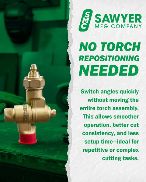 Adjustable Cutting Torch Bevel Head for Metal Fabrication and Welding 0 to 90 Degree Tilt Heavy Duty Steel Build