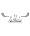 Front view of AquaSpec 4 Inch Centerset Faucet With Integral Spout And 4 Inch Wrist Blade Handles In Chrome Finish 2.2 GPM