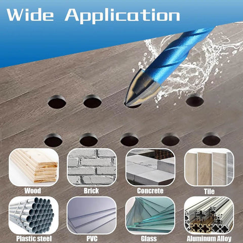 BeQell blue 10-piece masonry diamond drill bit set with quick-change shanks, 1/4–1/2 in, for concrete, brick, tile