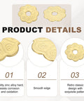 Product details of Six Piece Brass Cabinet Backplates Set 1 Inch with vintage flower shape gasket